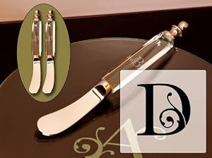 Glass Spreader Set of 2 Monogram D