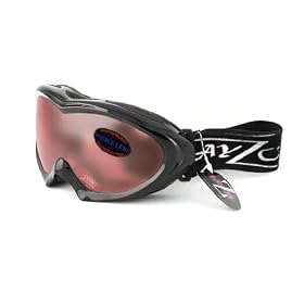 2012 Rayzor Professional UV400 Double Lensed Ski / SnowBoard Goggles, With a Black Frame and an Anti Fog Coated, Clear Rose Anti-Glare Wide Vision Clarity Lens.