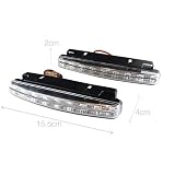 2pcs 8 LED Universal Car Light DRL Daytime Running Head Lamp Super White 
