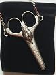Victorian English Heirloom Wool and Needles Pewter Sewing Chatelaine Scissors