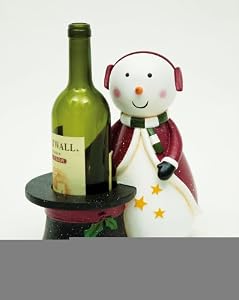 Resin Snowman Wine Bottle Holder, Christmas Wishes