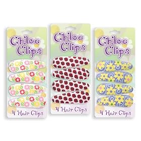 Chloe Clips Set of 4 Spring Hair Barrette Clips! Flowers, Ladybugs and More