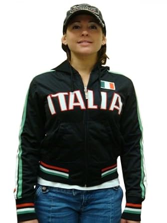 Girls International Soccer Track Jackets - Italia (Black)