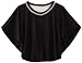 Paperdoll Girls 7-16 Solid Knit Circle Body Top with Crochet Back Detail, Black, X-Large/1