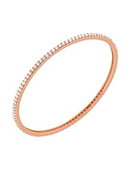 3.00 ct. tw Round Diamond Bangle Bracelet in Prong Setting - F-G VS2 - 14 Kt. Rose Gold