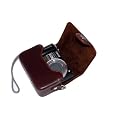Hard Leather Case for Panasonic TZ30 TZ25 TZ20 TZ18 TZ10,TZ8,TZ7,ZS7,ZS5, Canon SX260 SX240 SX230 SX220 SX210,S95,A3400,Samsung WB600 WB700,Sony HX9 Cameras(Red-Brown)