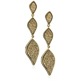 Marcia Moran Gold Druzy Stone Triple Leaf 18k