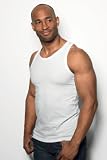 HANES FITTED MENS TANK TOP VEST - (S-XXL) BLACK OR WHITE