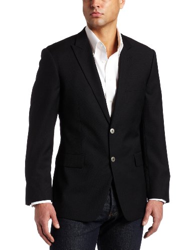 Perry Ellis Men's 100% Wool Blazer,Black,42 Short 