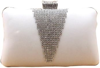 Elegant Hard Case Single Rhinestone Ring Evening Clutch Purse Wallet Minaudiere Handbag-Beige