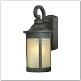WESTINGHOUSE-67543 1 LT. WALL LANTERN, TEXTURED BLACK FINISH - FIXTURES