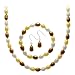 Sterling Silver Freshwater Cultured Multi Color Pearl Necklace, Bracelet Earring Jewelry Set