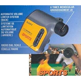 Sony SRF-X90 Ultimate Sports AM/FM Radio with 8x monocular for watching sport