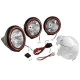 Rugged Ridge 15205.63 7" Black Round HID Off-Road Light with Wiring Harness - Set of 3