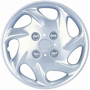 Drive-Accessories-KT881-15S-L-15-Silver-and-Lacquer-ABS-Plastic-Wheel-Cover-Replica-Hubcaps-Pack-of-4