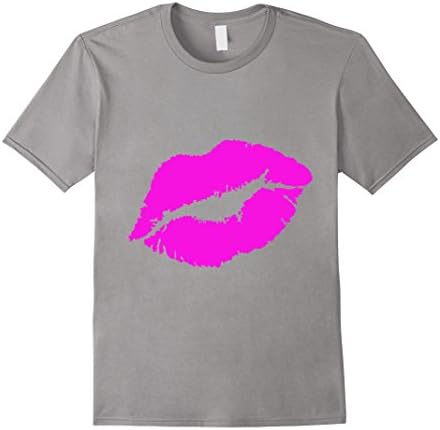Men's Lipstick Lips Retro Pop Culture T-shirt Eigthiees Costumes 2XL Slate