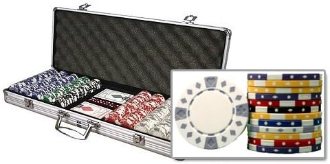 Premium Set of 500 Diamond Suited 11.5 gram Poker Chips w/6 Dealer Buttons & Case