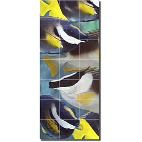Foxface by Melinda Bradshaw - Fish Undersea Ceramic Tile Mural 29.75" x 12.75" Wall Shower Backsplash