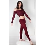 Dance Workout Outfit Stretch Knit Low Rise Tights & Classic Knit Ballet Top by KD dance, Soft, Sexy & Fun, Makers of the Finest Knit Dancewear in the World, Made In New York USA