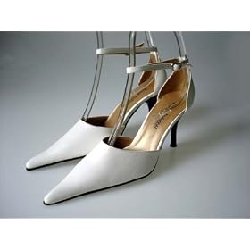 Couture Discount Damenpumps Fashion Sling Pumps, High Heels, Brautschuhe, wei&szlig; (P15)