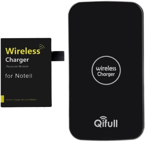 Qifull QT10 Qi Wireless Charger & Receiver Set for Samsung Galaxy Note 2 /N7100 (Charger Set, Set Note 2-Black)
