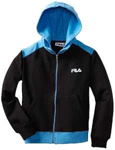 Fila Boys 8-20 Fleece Hoodie, Bright Blue/Black, 10/12