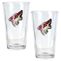 Phoenix Coyotes NHL 2pc Pint Ale Glass Set - Primary Logo by Great American Products