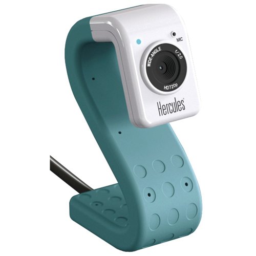 Hercules 4780735 HD Twist Mini Webcam - Turquoise Blue Edition