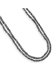 MMA Silver - Double Strand Faceted Labradorite Bead Necklace