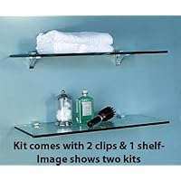 Glass Wall Shelf - 10x36 - Frosted Chrome Hardware