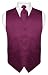 Men's Eggplant Purple Paisley Design Dress Vest and NeckTie Set for Suit or Tuxedo