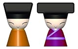 A di Alessi Queen & King Chin Magnet Set, Pink & Yellow (ASG85 SET1)