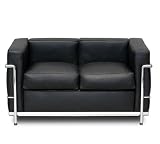 Black Italian Leather LC2 Sofa