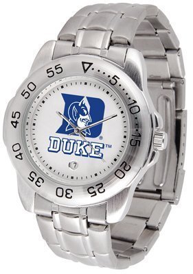 Duke Blue Devils Suntime Mens Sports Watch w/ Steel Band - NCAA College Athletics