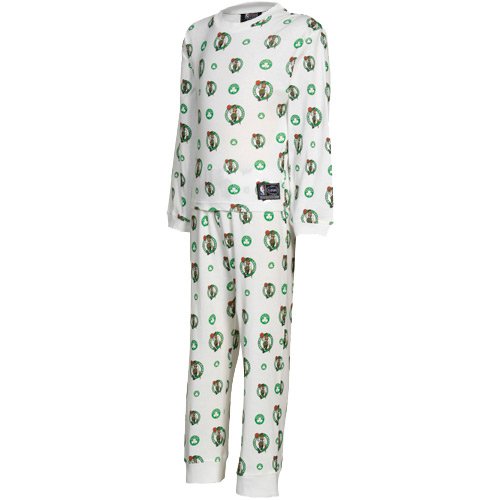 Boston Celtics All Over Team Logo Youth Pajama Set - White (4)