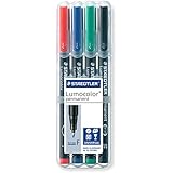 Staedtler Lumocolor Overhead Projection Markers, Fine Point, Assorted, 4 per Set (318-WP4)
