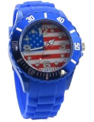 USA Flag Blue Watch Silicone Band
