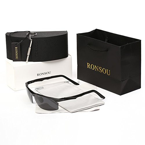 Ronsou Men Sport Al-Mg Alloy Frame Polarized Sunglasses Fashion Driving eyewear