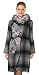 Aris A Checkered Blended Wool Floral Coat Jacket in Black Mauve Medium