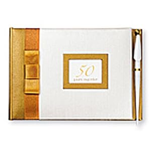 CR Gibson Wedding Anniversary Guest Book with Pen