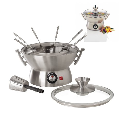 Gourmet Topf elektro + Fondue Set Aufsatz + Kochbuch 