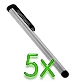 GTMax 5 x Premium Quality Silver Metal Stylus Pens for Apple iPad 2 iPad WiFi/WiFi+3G Model ; HP TouchPad Tablet