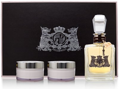 Juicy Couture by Juicy Couture for Women 3 Piece Set Includes: 1.7 oz Eau de Parfum Spray + 3.5 oz Sumptuous Sugar Scrub + 3.4 oz Royal Body Creme