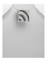 Colored Enamel Pendant Necklace In 92.5 Sterling Silver