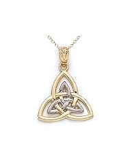 14kt Gold Small Two Tone Trinity Pendant - Chain Included
