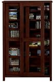 Mission Sliding Door Cabinet 2-door Glass Chestnut