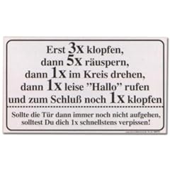 PST-Schild - Erst 3 mal klopfen , dann 5 mal r�uspern ... - Schild Spa�schild Spa� Spassschild Spass Funschild Fun Fun-Schild T�rschild T�r Kunststoff Geschenk Geburtstag