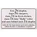PST-Schild - Erst 3 mal klopfen , dann 5 mal r�uspern ... - Schild Spa�schild Spa� Spassschild Spass Funschild Fun Fun-Schild T�rschild T�r Kunststoff Geschenk Geburtstag
