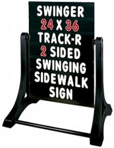 Swinger Sidewalk Sign Changeable Message Board Sign, Black