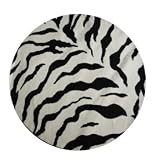6' Round Contemporary Animal Print Modern Zebra Area Rug